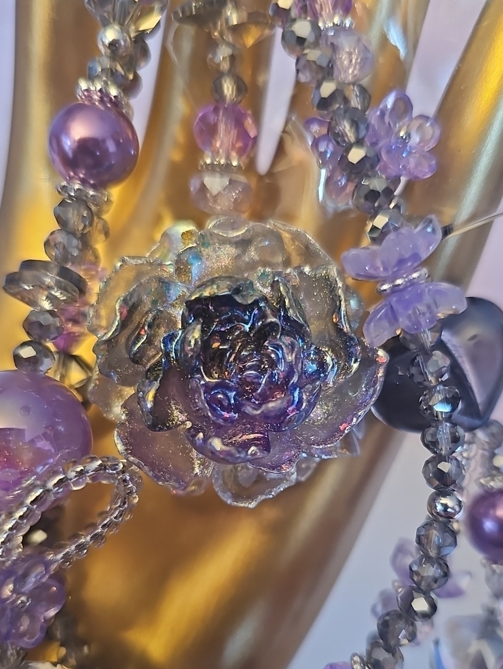 CHARMS: Purple Floral Statement Phone Charm